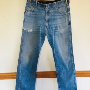 Well worn jeans with cool waistband